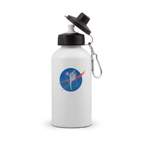 Бутылка спортивная с принтом Nasa Gymnastics в Петрозаводске, металл | емкость — 500 мл, в комплекте две пластиковые крышки и карабин для крепления | 