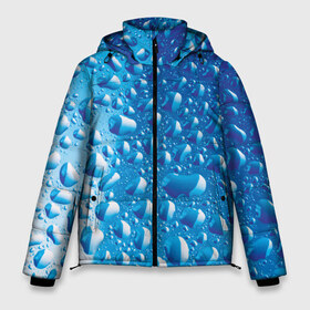Мужская зимняя куртка 3D с принтом Капли дождя в Петрозаводске, верх — 100% полиэстер; подкладка — 100% полиэстер; утеплитель — 100% полиэстер | длина ниже бедра, свободный силуэт Оверсайз. Есть воротник-стойка, отстегивающийся капюшон и ветрозащитная планка. 

Боковые карманы с листочкой на кнопках и внутренний карман на молнии. | Тематика изображения на принте: abstract | brand | geometry | sport | texture | абстракция | бренд | брызги | вода | геометрия | дождь | капли | капли дождя | классика | летние | минимализм | модные | популярные иллюстрации | потеки