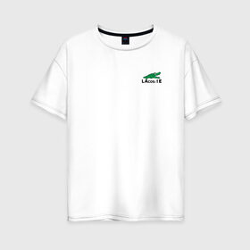 Женская футболка хлопок Oversize с принтом LaCosinus в Петрозаводске, 100% хлопок | свободный крой, круглый ворот, спущенный рукав, длина до линии бедер
 | cos | crocodile | аллигатор | косинус | крокодил | крокодильчик | математика | угол