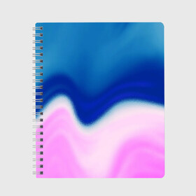 Тетрадь с принтом Воздушный Крем в Петрозаводске, 100% бумага | 48 листов, плотность листов — 60 г/м2, плотность картонной обложки — 250 г/м2. Листы скреплены сбоку удобной пружинной спиралью. Уголки страниц и обложки скругленные. Цвет линий — светло-серый
 | blue | cream | gradient | pink | абстрактный | абстракция | вода | волны | гламур | градиент | девочкам | зефирка | краска | краски | красочный | море | мороженое | небеса | нежные | пастельные | перламутровый
