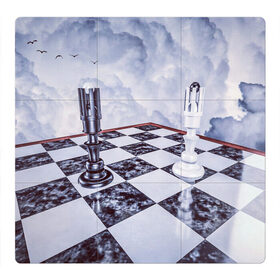Магнитный плакат 3Х3 с принтом Шахматы в Петрозаводске, Полимерный материал с магнитным слоем | 9 деталей размером 9*9 см | доска | игра | игровая | игры | короли | король | настольная | настольные | небеса | небо | облака | облако | спорт | туча | тучи | шахматный | шахматы