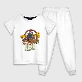 Детская пижама хлопок с принтом FL4K в Петрозаводске, 100% хлопок |  брюки и футболка прямого кроя, без карманов, на брюках мягкая резинка на поясе и по низу штанин
 | borderlands | borderlands 3 | fl4k | fl4k the beastmaster | the beastmaster