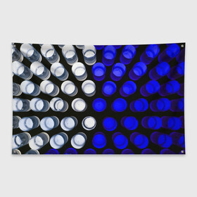 Флаг-баннер с принтом GGGelt в Петрозаводске, 100% полиэстер | размер 67 х 109 см, плотность ткани — 95 г/м2; по краям флага есть четыре люверса для крепления | abstraction | blue | circles | light | shapes | white | абстракция | белый | круги | свет | синий | формы