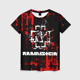 Женская футболка 3D с принтом Rammstein. в Петрозаводске, 100% полиэфир ( синтетическое хлопкоподобное полотно) | прямой крой, круглый вырез горловины, длина до линии бедер | music | rammstein | rock | индастриал метал | метал группа | музыка | музыкальная группа | немецкая метал группа | рамштайн | рок | хард рок
