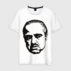 Мужская футболка хлопок с принтом godfather в Петрозаводске, 100% хлопок | прямой крой, круглый вырез горловины, длина до линии бедер, слегка спущенное плечо. | 