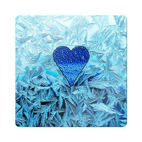 Магнит виниловый Квадрат с принтом Ледяное сердце в Петрозаводске, полимерный материал с магнитным слоем | размер 9*9 см, закругленные углы | christmas | frozen | new year | snow | winter | влюбленные | дед мороз | зима | зимний | лед | любимая жена | любовь | мама | новый год | подарок | рождество | сердечки | снег | снежинки | снежная королева | узоры