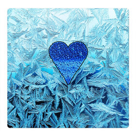 Магнитный плакат 3Х3 с принтом Ледяное сердце в Петрозаводске, Полимерный материал с магнитным слоем | 9 деталей размером 9*9 см | Тематика изображения на принте: christmas | frozen | new year | snow | winter | влюбленные | дед мороз | зима | зимний | лед | любимая жена | любовь | мама | новый год | подарок | рождество | сердечки | снег | снежинки | снежная королева | узоры