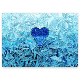 Поздравительная открытка с принтом Ледяное сердце в Петрозаводске, 100% бумага | плотность бумаги 280 г/м2, матовая, на обратной стороне линовка и место для марки
 | Тематика изображения на принте: christmas | frozen | new year | snow | winter | влюбленные | дед мороз | зима | зимний | лед | любимая жена | любовь | мама | новый год | подарок | рождество | сердечки | снег | снежинки | снежная королева | узоры