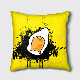 Подушка 3D с принтом Gudetama в Петрозаводске, наволочка – 100% полиэстер, наполнитель – холлофайбер (легкий наполнитель, не вызывает аллергию). | состоит из подушки и наволочки. Наволочка на молнии, легко снимается для стирки | gudetama | аниме | веселое яйцо | гудетама | стекающее яйцо | яйцо