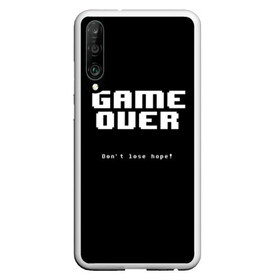 Чехол для Honor P30 с принтом UNDERTALE GAME OVER в Петрозаводске, Силикон | Область печати: задняя сторона чехла, без боковых панелей | sans | undertale | андертале | андертейл | игра | подземная история | подземная сказка | санс | ундертале