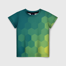 Детская футболка 3D с принтом Hexagon в Петрозаводске, 100% гипоаллергенный полиэфир | прямой крой, круглый вырез горловины, длина до линии бедер, чуть спущенное плечо, ткань немного тянется | орнамент | текстуры | узор | шестиугольник