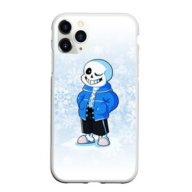 Чехол для iPhone 11 Pro Max матовый с принтом UNDERTALE в Петрозаводске, Силикон |  | sans | undertale | андертале | андертейл | зима | игра | новый год | подземная история | подземная сказка | санс | снег | снежинки | ундертале