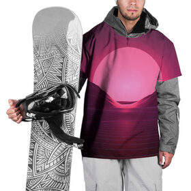 Накидка на куртку 3D с принтом Фиолетовый закат в Петрозаводске, 100% полиэстер |  | Тематика изображения на принте: кибер закат