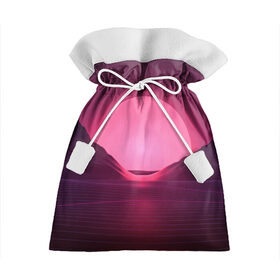 Подарочный 3D мешок с принтом Фиолетовый закат в Петрозаводске, 100% полиэстер | Размер: 29*39 см | Тематика изображения на принте: кибер закат