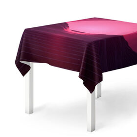 Скатерть 3D с принтом Фиолетовый закат в Петрозаводске, 100% полиэстер (ткань не мнется и не растягивается) | Размер: 150*150 см | Тематика изображения на принте: кибер закат