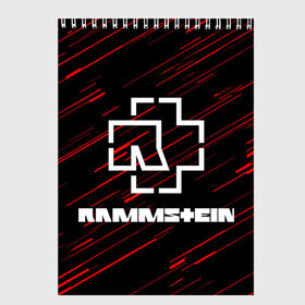 Скетчбук с принтом Rammstein. в Петрозаводске, 100% бумага
 | 48 листов, плотность листов — 100 г/м2, плотность картонной обложки — 250 г/м2. Листы скреплены сверху удобной пружинной спиралью | Тематика изображения на принте: music | rammstein | rock | индастриал метал | метал группа | музыка | музыкальная группа | немецкая метал группа | рамштайн | рок | хард рок