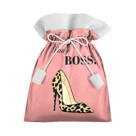 Подарочный 3D мешок с принтом Леди Босс в Петрозаводске, 100% полиэстер | Размер: 29*39 см | босс | девушка | леди | леопардовый | пафос | розовый