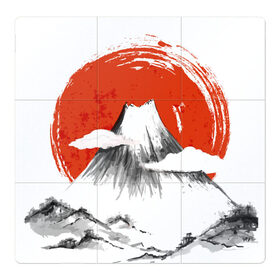 Магнитный плакат 3Х3 с принтом Гора Фудзи в Петрозаводске, Полимерный материал с магнитным слоем | 9 деталей размером 9*9 см | азия | аниме | гора | гора фудзи | кимоно | китай | манга | сакура | суши | фудзияма | цунами | япония