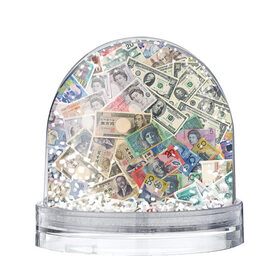 Снежный шар с принтом Деньги в Петрозаводске, Пластик | Изображение внутри шара печатается на глянцевой фотобумаге с двух сторон | арт | банкноты | валюта | деньги | доллары | зеленый | иена | красный | серый | синий | фунт стерлингов | юани