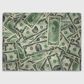 Плед 3D с принтом Доллар в Петрозаводске, 100% полиэстер | закругленные углы, все края обработаны. Ткань не мнется и не растягивается | 100 долларов | арт | банкноты | валюта | деньги | доллар | зеленый | рисунок | сто | сто долларов