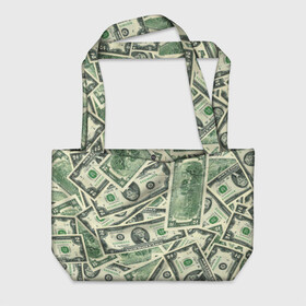 Пляжная сумка 3D с принтом Доллар в Петрозаводске, 100% полиэстер | застегивается на металлическую кнопку; внутренний карман застегивается на молнию. Стенки укреплены специальным мягким материалом, чтобы защитить содержимое от несильных ударов
 | 100 долларов | арт | банкноты | валюта | деньги | доллар | зеленый | рисунок | сто | сто долларов