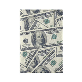 Обложка для паспорта матовая кожа с принтом Доллары в Петрозаводске, натуральная матовая кожа | размер 19,3 х 13,7 см; прозрачные пластиковые крепления | Тематика изображения на принте: 100 долларов | арт | банкноты | валюта | деньги | доллары | зеленый | зелень | сто | сто долларов