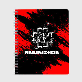 Тетрадь с принтом Rammstein. в Петрозаводске, 100% бумага | 48 листов, плотность листов — 60 г/м2, плотность картонной обложки — 250 г/м2. Листы скреплены сбоку удобной пружинной спиралью. Уголки страниц и обложки скругленные. Цвет линий — светло-серый
 | music | rammstein | rock | индастриал метал | метал группа | музыка | музыкальная группа | немецкая метал группа | рамштайн | рок | хард рок