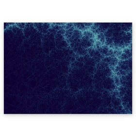 Поздравительная открытка с принтом Genom в Петрозаводске, 100% бумага | плотность бумаги 280 г/м2, матовая, на обратной стороне линовка и место для марки
 | Тематика изображения на принте: abstraction | blue | lines | pattern | shapes | абстракция | линии | синий | узор | формы