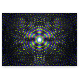 Поздравительная открытка с принтом Illusion в Петрозаводске, 100% бумага | плотность бумаги 280 г/м2, матовая, на обратной стороне линовка и место для марки
 | abstraction | colorful | illusion | pattern | stereo | абстракция | иллюзия | разноцветный | стерео | узор