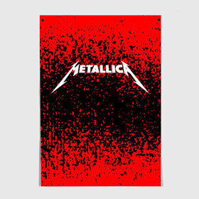 Постер с принтом Metallica. в Петрозаводске, 100% бумага
 | бумага, плотность 150 мг. Матовая, но за счет высокого коэффициента гладкости имеет небольшой блеск и дает на свету блики, но в отличии от глянцевой бумаги не покрыта лаком | 
