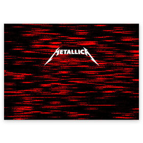 Поздравительная открытка с принтом Metallica. в Петрозаводске, 100% бумага | плотность бумаги 280 г/м2, матовая, на обратной стороне линовка и место для марки
 | Тематика изображения на принте: 