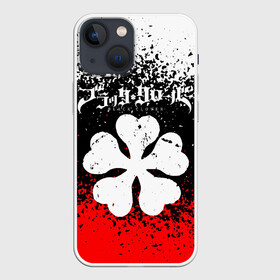 Чехол для iPhone 13 mini с принтом Черный Клевер трехцветный фон в Петрозаводске,  |  | anime | black clover | аниме | боевик | буракку куро:ба | кино | комедия | магия | мультфильм | фэнтези | черный клевер | японская сёнэн манга