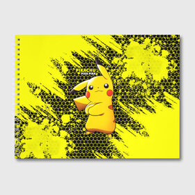 Альбом для рисования с принтом Pikachu Pika Pika в Петрозаводске, 100% бумага
 | матовая бумага, плотность 200 мг. | pika | pikachu | аниме | детская | детям | игры | молния | мышка | мышь | пика | пикачу | покемон | покемоны