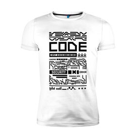 Мужская футболка хлопок Slim с принтом программирование,взлом,код, в Петрозаводске, 92% хлопок, 8% лайкра | приталенный силуэт, круглый вырез ворота, длина до линии бедра, короткий рукав | 