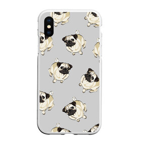 Чехол для iPhone XS Max матовый с принтом Pug dog в Петрозаводске, Силикон | Область печати: задняя сторона чехла, без боковых панелей | animal | животные | звери | собаки