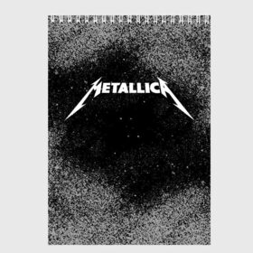 Скетчбук с принтом Metallica. в Петрозаводске, 100% бумага
 | 48 листов, плотность листов — 100 г/м2, плотность картонной обложки — 250 г/м2. Листы скреплены сверху удобной пружинной спиралью | metallica | music | rock | американская рок группа | метал группа | металлика | музыка | рок | рок группа | трэш метал | хеви метал