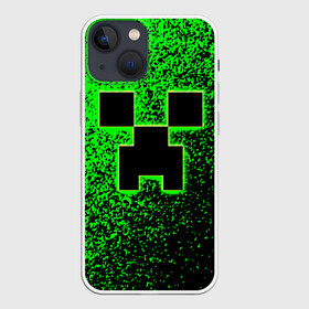 Чехол для iPhone 13 mini с принтом MINECRAFT в Петрозаводске,  |  | creeper | game | minecraft | блоки | игра | квадраты | компьютерная | крипер | криппер | майнкрафт | огонь