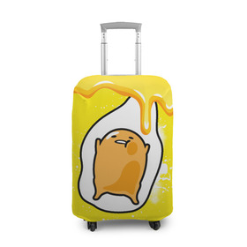 Чехол для чемодана 3D с принтом Gudetama в Петрозаводске, 86% полиэфир, 14% спандекс | двустороннее нанесение принта, прорези для ручек и колес | gudetama | анимешное яйцо | гудетама | желток | стекающее яйцо | яичница