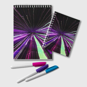 Блокнот с принтом Rollo в Петрозаводске, 100% бумага | 48 листов, плотность листов — 60 г/м2, плотность картонной обложки — 250 г/м2. Листы скреплены удобной пружинной спиралью. Цвет линий — светло-серый
 | abstraction | blur | immersion | light | lines | long exposure | purple | абстракция | длинная выдержка | линии | погружение | размытость | свет | фиолетовый