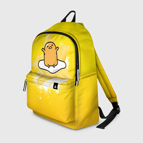 Рюкзак 3D с принтом Gudetama в Петрозаводске, 100% полиэстер | лямки с регулируемой длиной, сверху петелька, чтобы рюкзак можно было повесить на вешалку. Основное отделение закрывается на молнию, как и внешний карман. Внутри два дополнительных кармана, один из которых закрывается на молнию. По бокам два дополнительных кармашка | gudetama | анимешное яйцо | гудетама | желток | стекающее яйцо | яичница