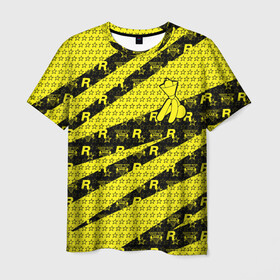 Мужская футболка 3D с принтом GTA Online: Yellow Dog в Петрозаводске, 100% полиэфир | прямой крой, круглый вырез горловины, длина до линии бедер | auto | game | grand | gta | gta5 | los santos | rockstar | theft | гта | гта5 | игра | лос сантос | майкл | онлайн | рокстар | тревор | франклин