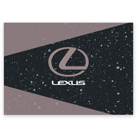 Поздравительная открытка с принтом LEXUS / ЛЕКСУС в Петрозаводске, 100% бумага | плотность бумаги 280 г/м2, матовая, на обратной стороне линовка и место для марки
 | auto | lexus | logo | moto | symbol | авто | автомобиль | гонки | лексус | лого | логотип | логотипы | марка | машина | мото | символ | символы