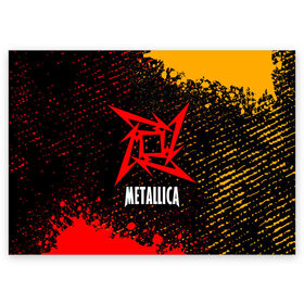 Поздравительная открытка с принтом METALLICA / МЕТАЛЛИКА в Петрозаводске, 100% бумага | плотность бумаги 280 г/м2, матовая, на обратной стороне линовка и место для марки
 | Тематика изображения на принте: hetfield | james | logo | metal | metalica | metallica | music | rock | star | джеймс | звезда | знак | ларс | лого | логотип | логотипы | метал | металика | металлика | музыка | рок | символ | символы | ульрих | хэтфилд