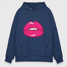 Мужское худи Oversize хлопок с принтом Pop art lips в Петрозаводске, френч-терри — 70% хлопок, 30% полиэстер. Мягкий теплый начес внутри —100% хлопок | боковые карманы, эластичные манжеты и нижняя кромка, капюшон на магнитной кнопке | pin up | искусство | поп культура | популярное | ретро