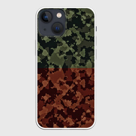 Чехол для iPhone 13 mini с принтом Двойной камуфляж в Петрозаводске,  |  | военное | двойной камуфляж | камуфляж | милитари | текстура