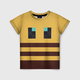 Детская футболка 3D с принтом Minecraft Bee в Петрозаводске, 100% гипоаллергенный полиэфир | прямой крой, круглый вырез горловины, длина до линии бедер, чуть спущенное плечо, ткань немного тянется | bee | minecraft | майнкрафт | пчела | пчёлка | пчелобав