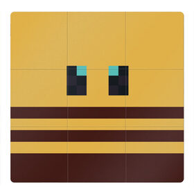 Магнитный плакат 3Х3 с принтом Minecraft Bee в Петрозаводске, Полимерный материал с магнитным слоем | 9 деталей размером 9*9 см | Тематика изображения на принте: bee | minecraft | майнкрафт | пчела | пчёлка | пчелобав