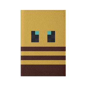 Обложка для паспорта матовая кожа с принтом Minecraft Bee в Петрозаводске, натуральная матовая кожа | размер 19,3 х 13,7 см; прозрачные пластиковые крепления | Тематика изображения на принте: bee | minecraft | майнкрафт | пчела | пчёлка | пчелобав
