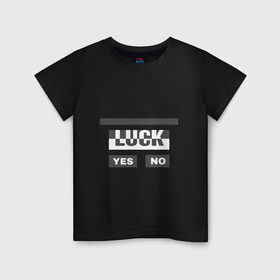 Детская футболка хлопок с принтом Luck в Петрозаводске, 100% хлопок | круглый вырез горловины, полуприлегающий силуэт, длина до линии бедер | белый | геометрия | да | квадраты | нет | серый | слова | счастливчик | удача