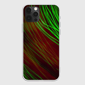 Чехол для iPhone 12 Pro Max с принтом Qleen в Петрозаводске, Силикон |  | abstraction | blur | green | light | lines | абстракция | зелёный | линии | размытость | свет